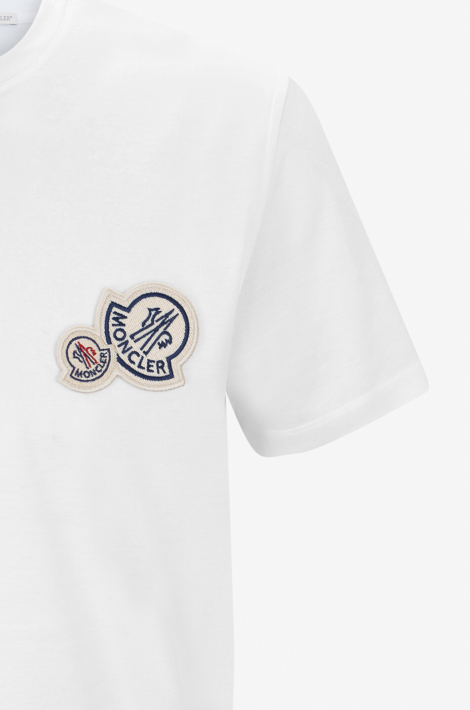 MONCLER Double logo patch short-sleeved jersey T-shirt Men WHITE 3