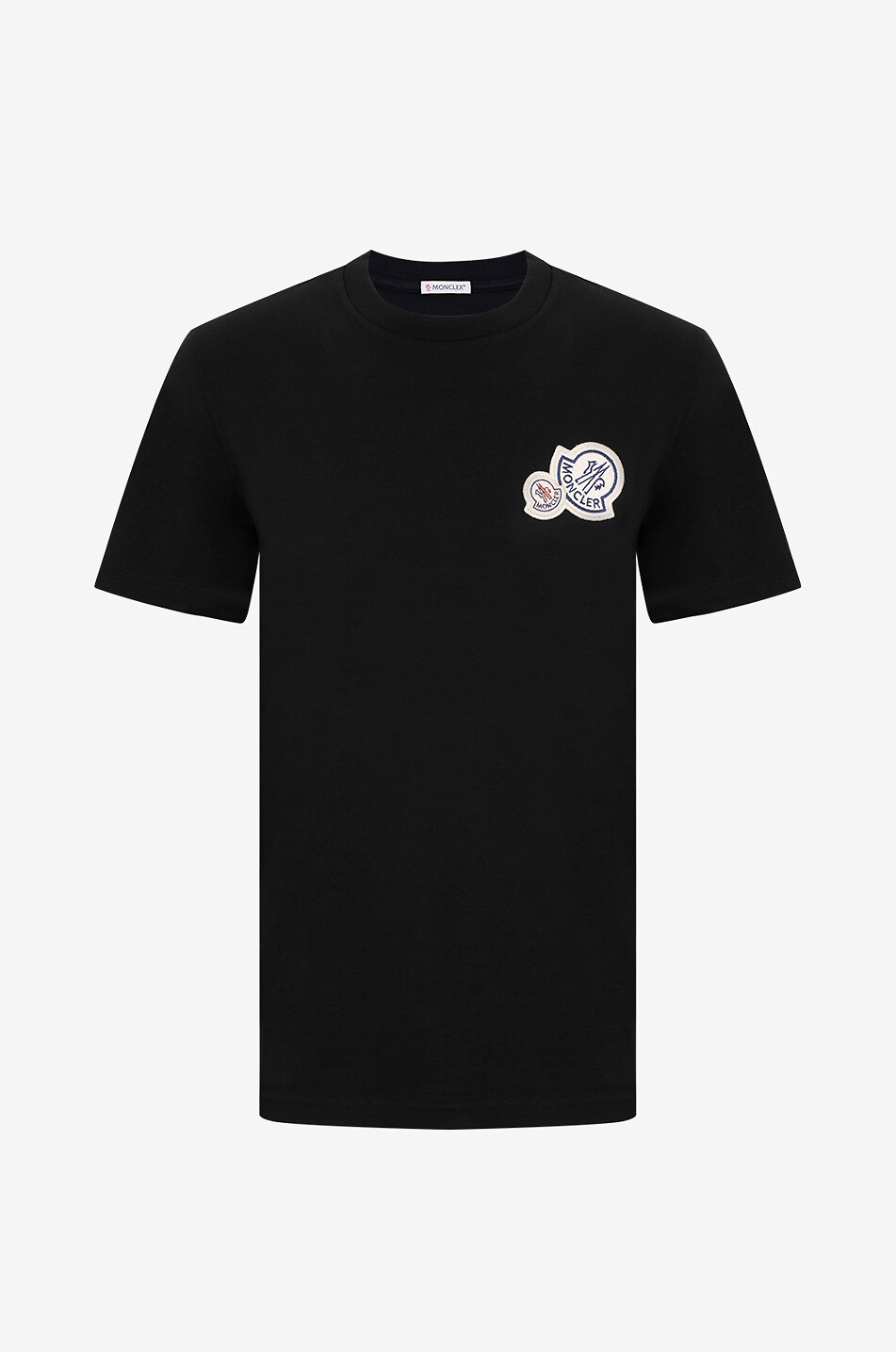 Double logo patch short-sleeved jersey T-shirt