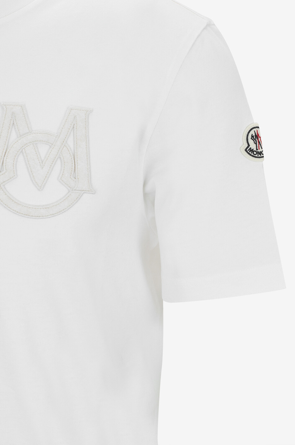 MONCLER Kurzarm-T-Shirt mit Monogramm Herren WEISS 3