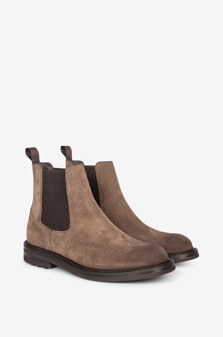 BARRETT Bottines Chelsea en daim à perforations Homme MARRON 2