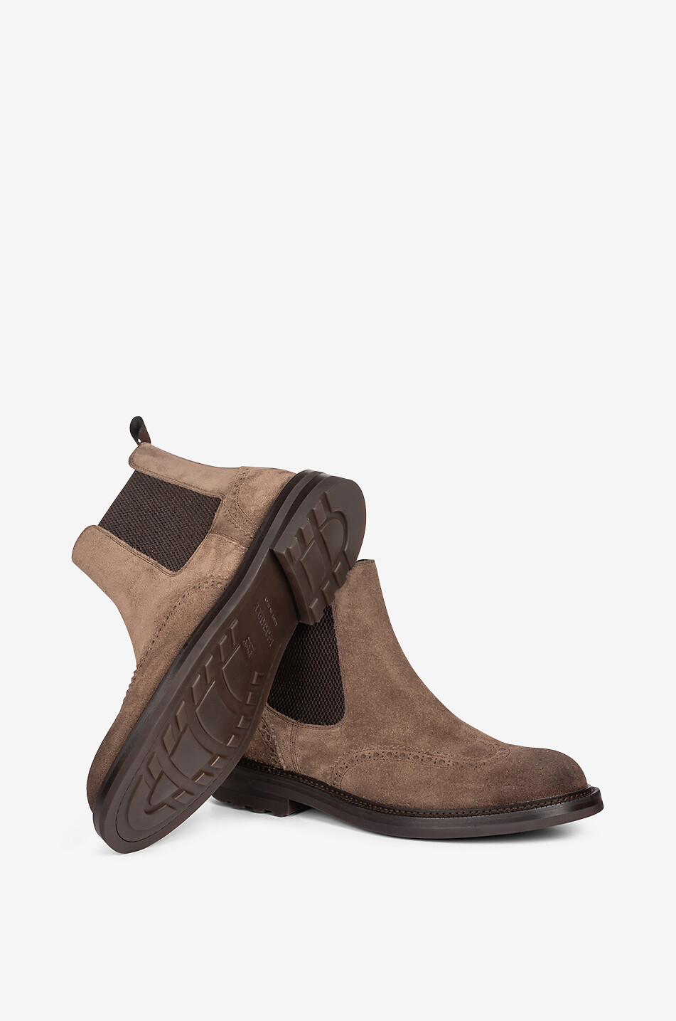 BARRETT Bottines Chelsea en daim à perforations Homme MARRON 3