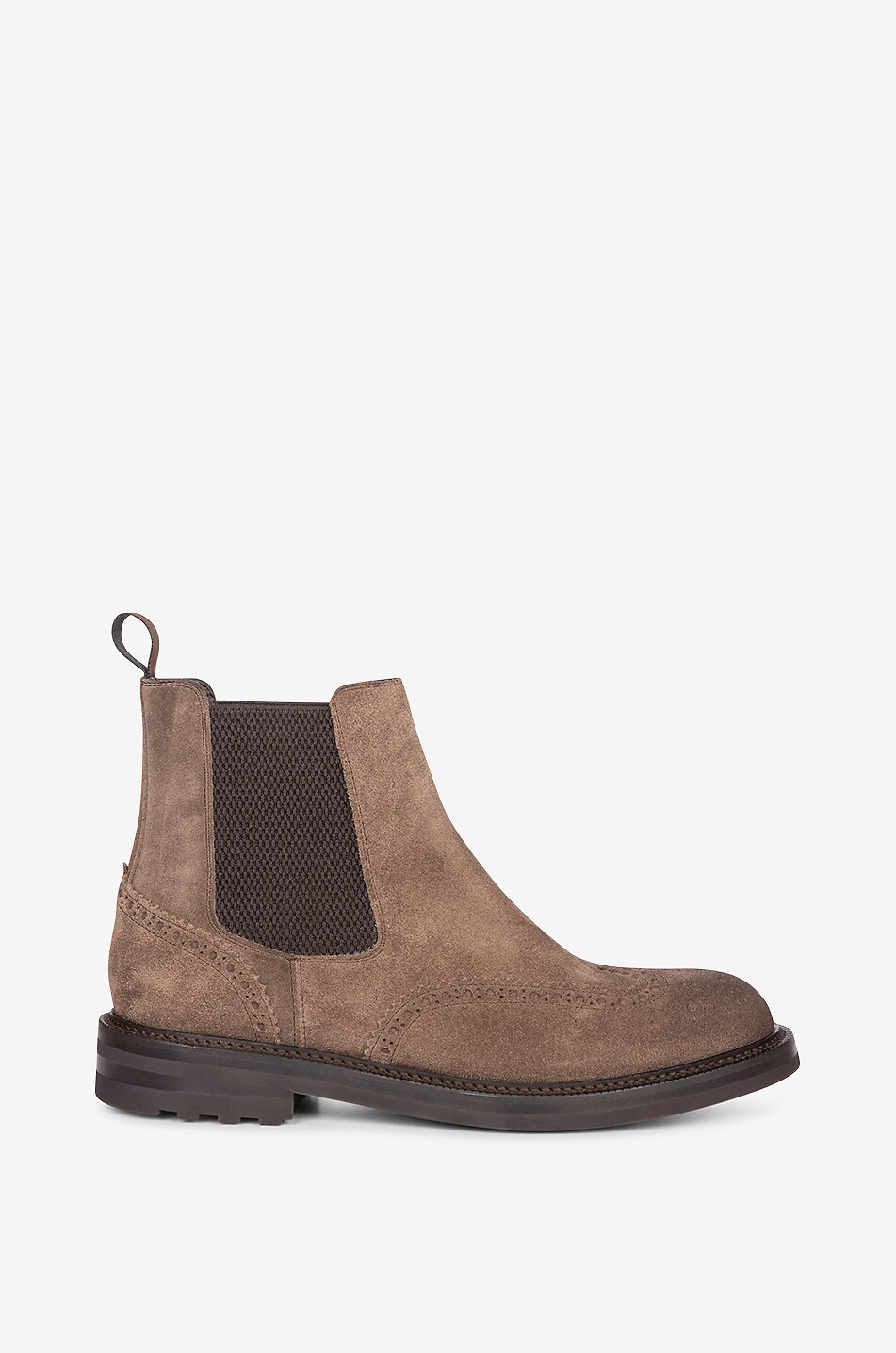 Bottines Chelsea en daim à perforations