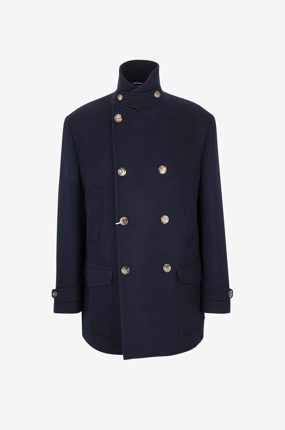 Double-breasted wool pea coat