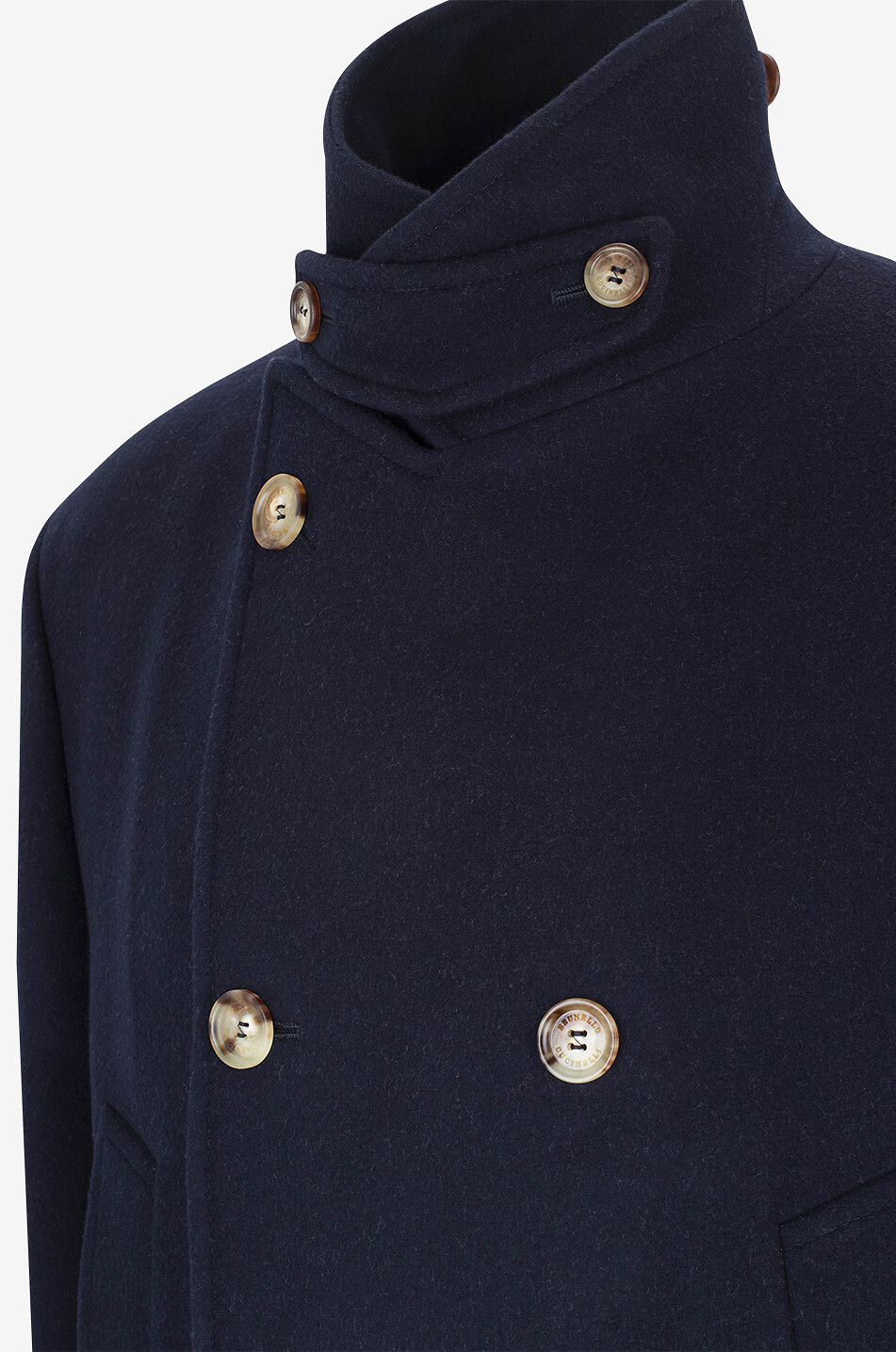 BRUNELLO CUCINELLI Double-breasted wool pea coat Men DARK BLUE 3