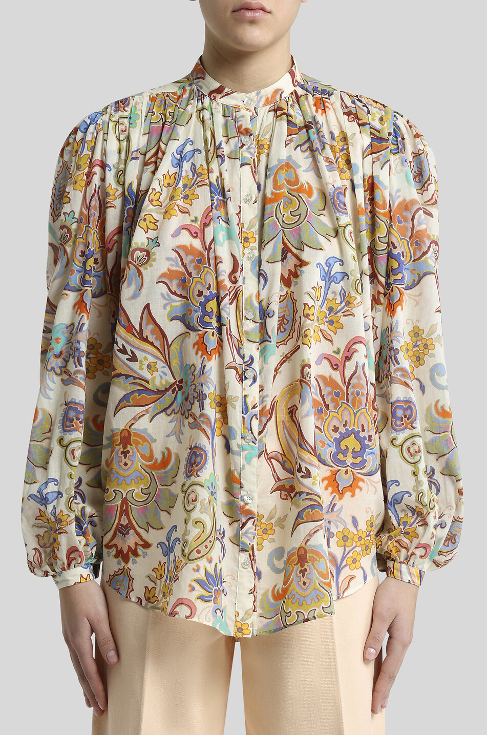 ETRO Floral Paisley loose cotton voile printed blouse Women MULTI COLOURED 3