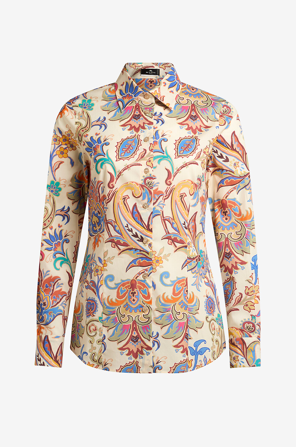 Paisley Florals printed cinched poplin shirt