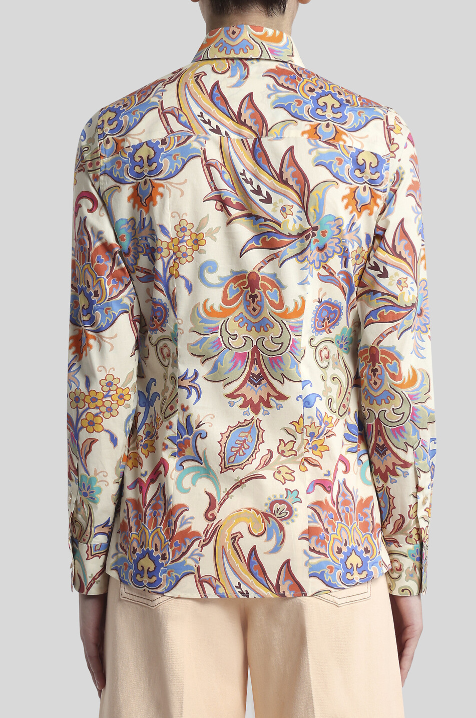 ETRO Paisley Florals printed cinched poplin shirt Women MULTI COLOURED 4