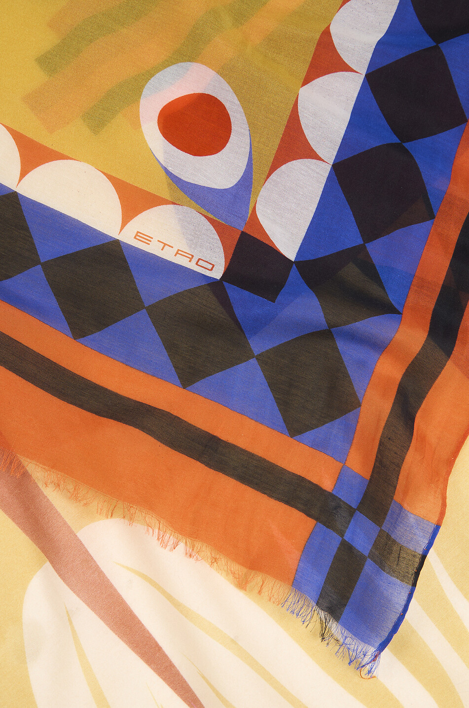 ETRO Maxi écharpe en coton et soie Etro x Agostino Iacurci Femme JAUNE 2