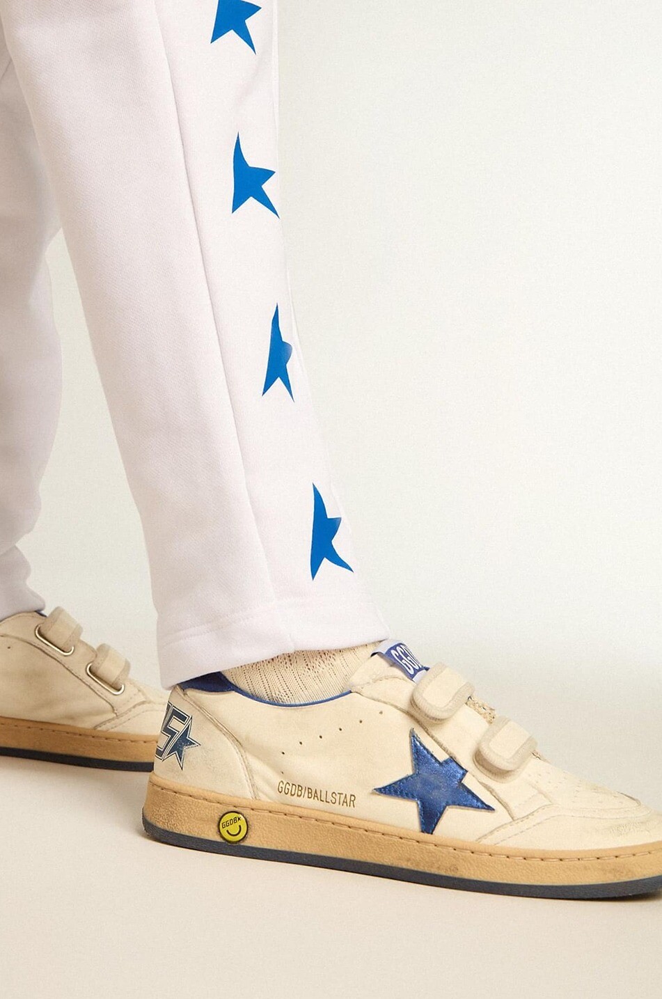 GOLDEN GOOSE Baskets à scratch en cuir nappa garçon Ball Star Young Garçon BLANC 4