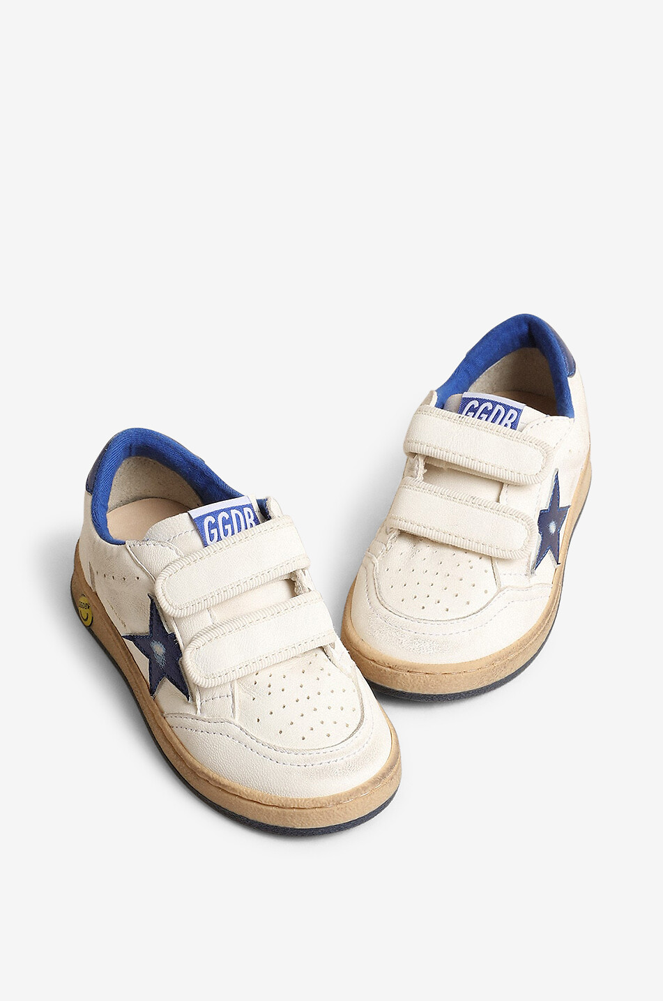 GOLDEN GOOSE Baskets à scratch en cuir nappa garçon Ball Star Young Garçon BLANC 2