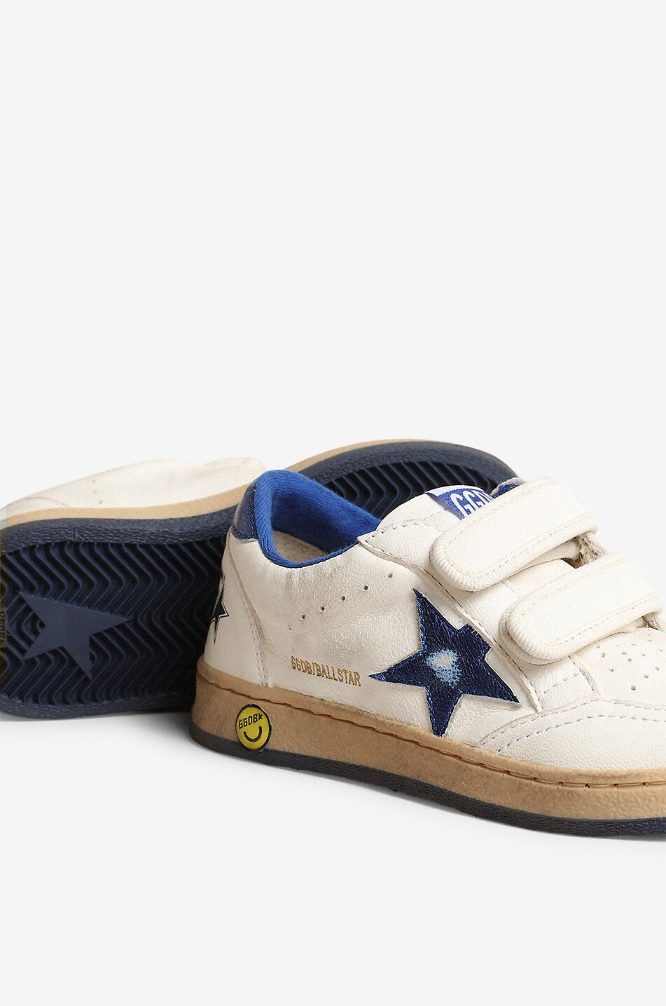 GOLDEN GOOSE Baskets à scratch en cuir nappa garçon Ball Star Young Garçon BLANC 5