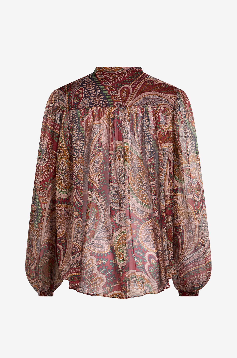 Motif Chemise Soie Femme Chemise Ample Froncée En Georgette De