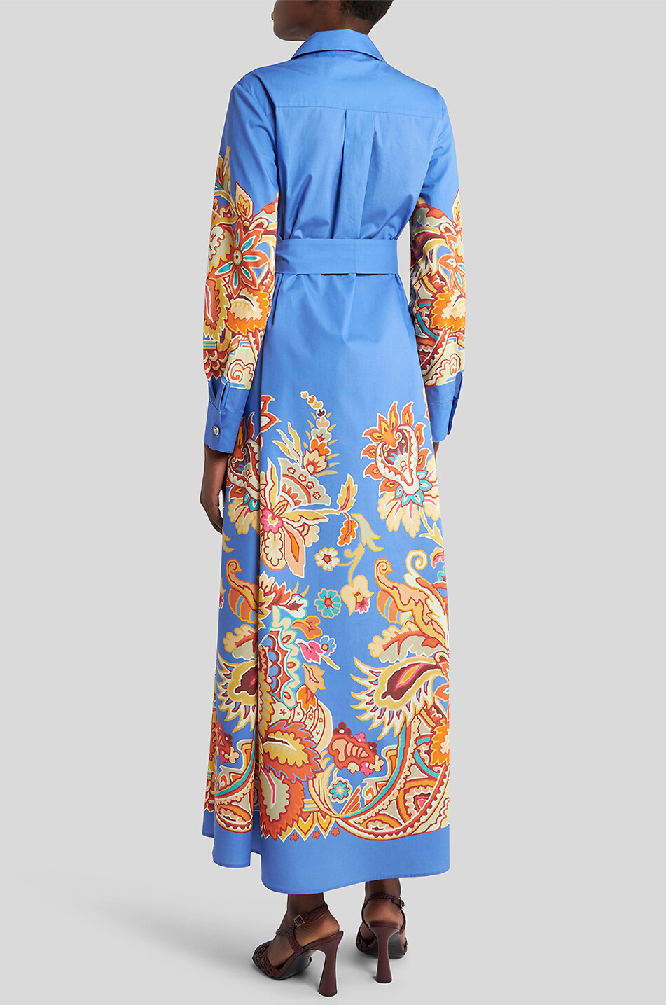 ETRO Paisley Florals long poplin shirt dress Women MULTI COLOURED 4