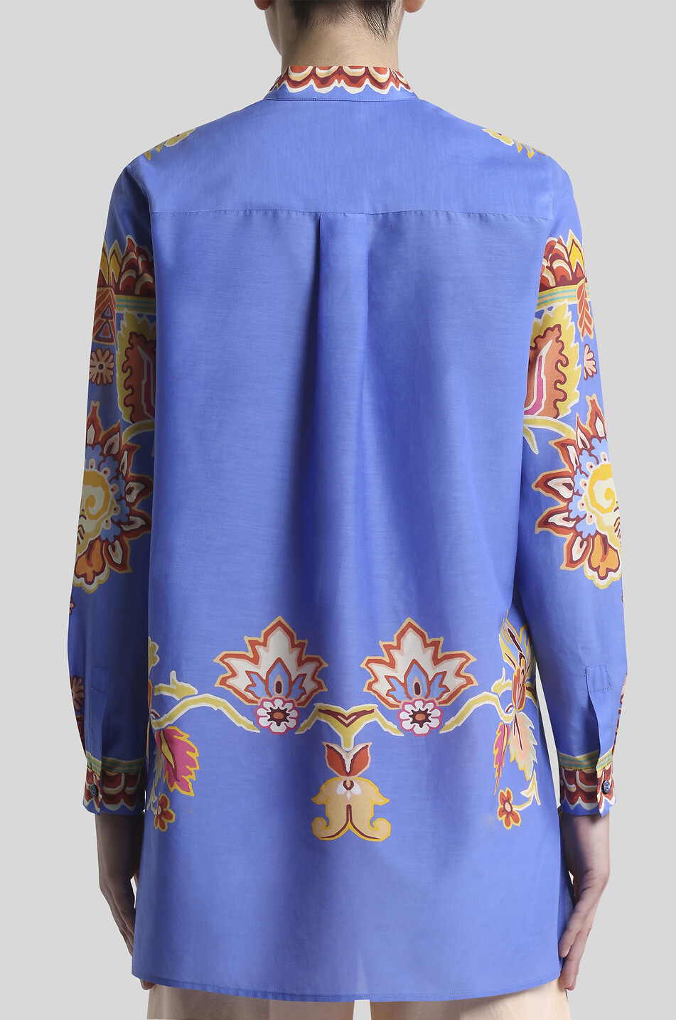 ETRO Langes Seiden- und Baumwollhemd mit Print Paisley Florals Damen BUNT 4