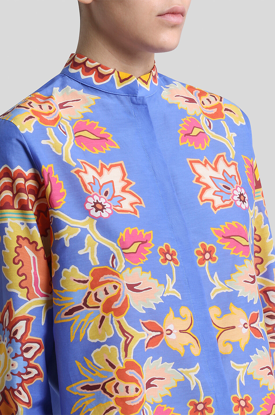 ETRO Langes Seiden- und Baumwollhemd mit Print Paisley Florals Damen BUNT 5
