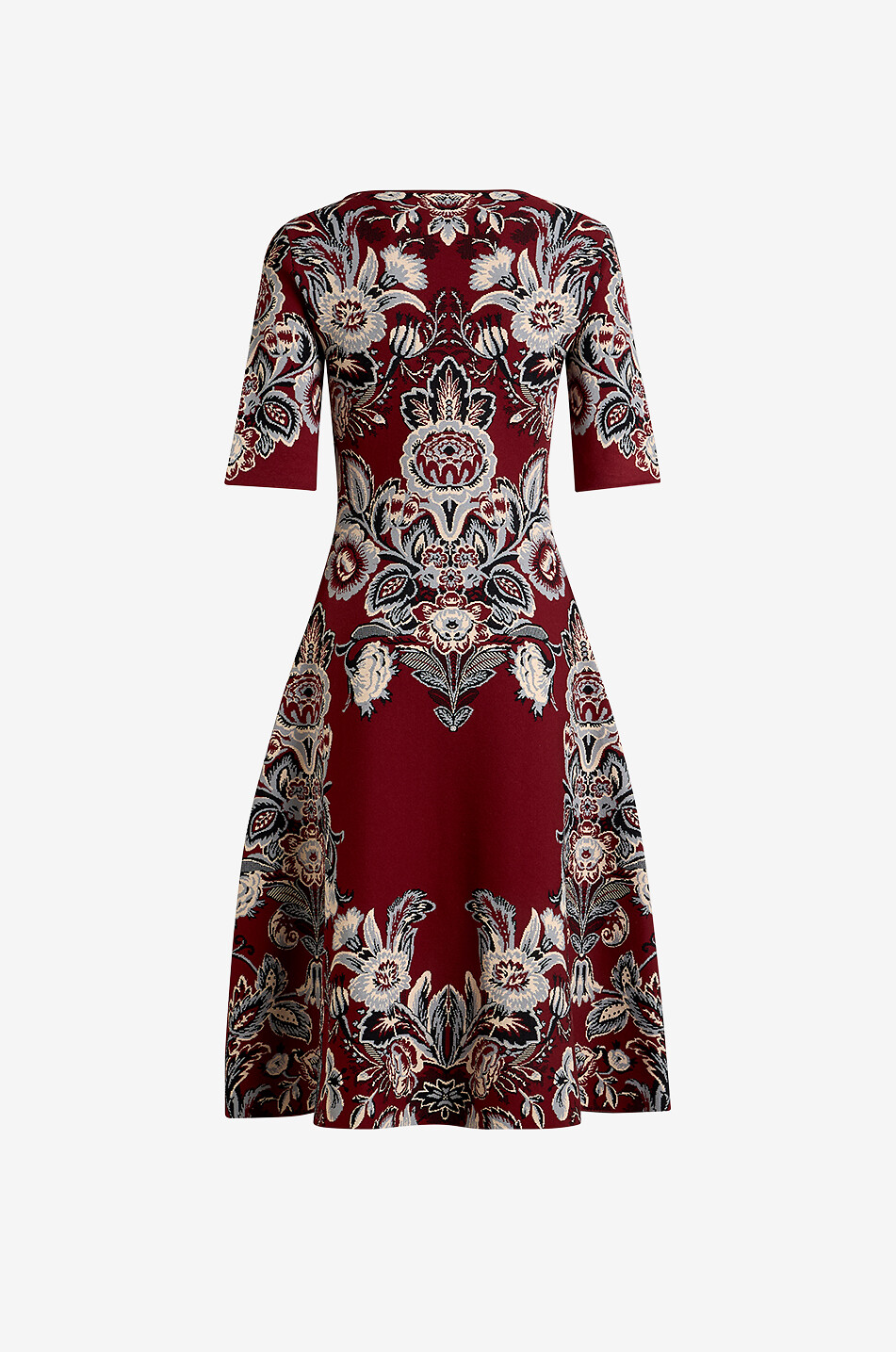 ETRO Floral jacquard knit flared midi dress Women DARK RED 2