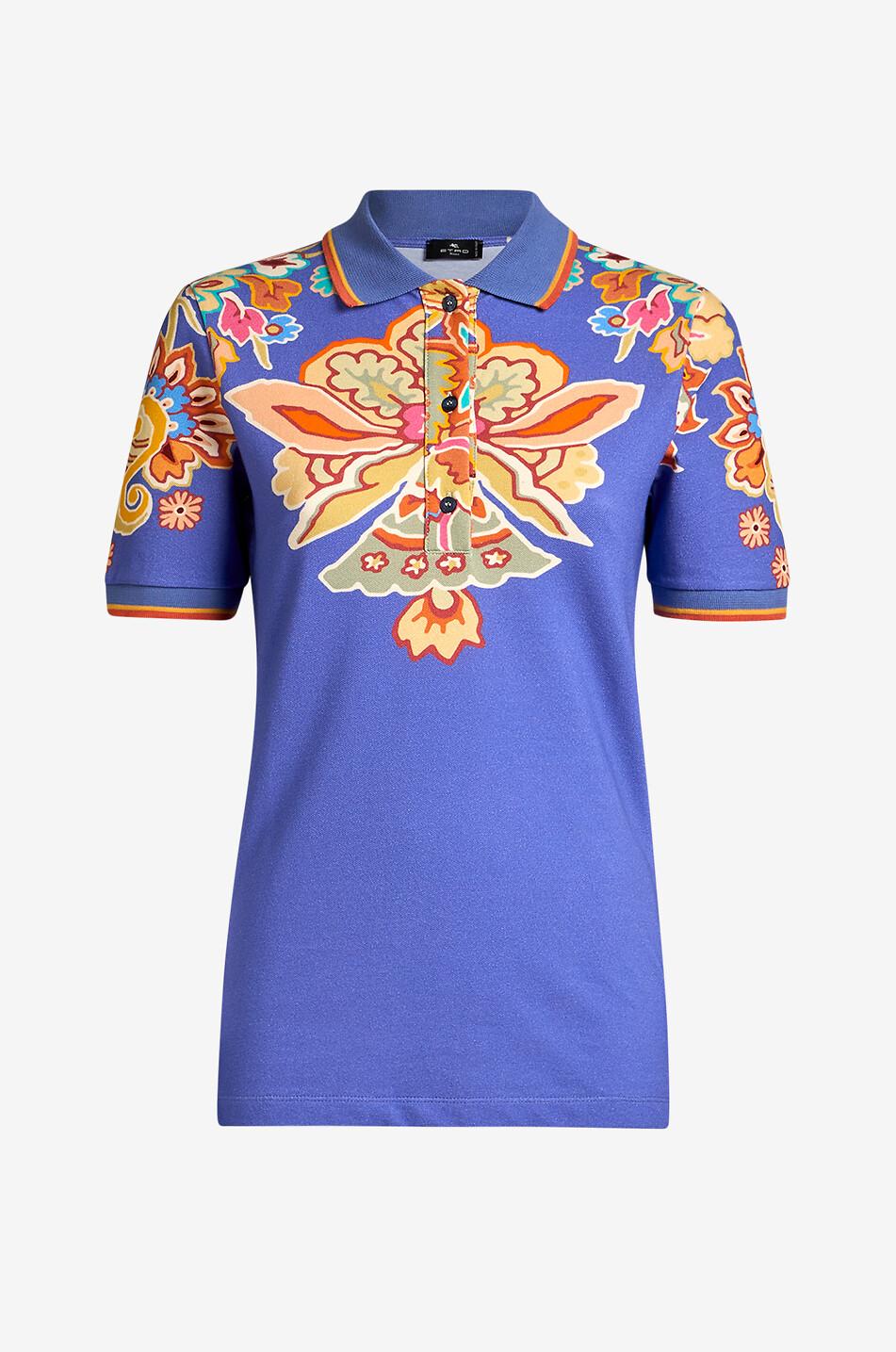 ETRO Polo cintré à manches courtes motif fleurs exotiques Femme MULTICOLORE 1