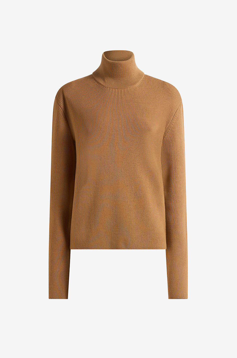 Pull côtelé à col entonnoir en laine Pegaso