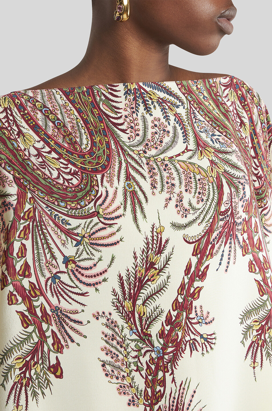 ETRO Top poncho en soie imprimé Paisley Jungle Femme MULTICOLORE 5