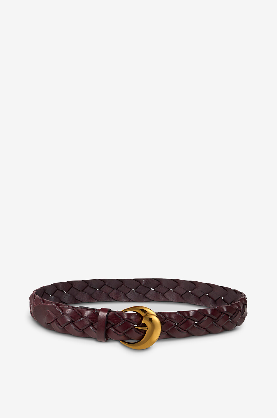 Leder-Flechtgürtel mit Paisley-Schnalle - 40 mm