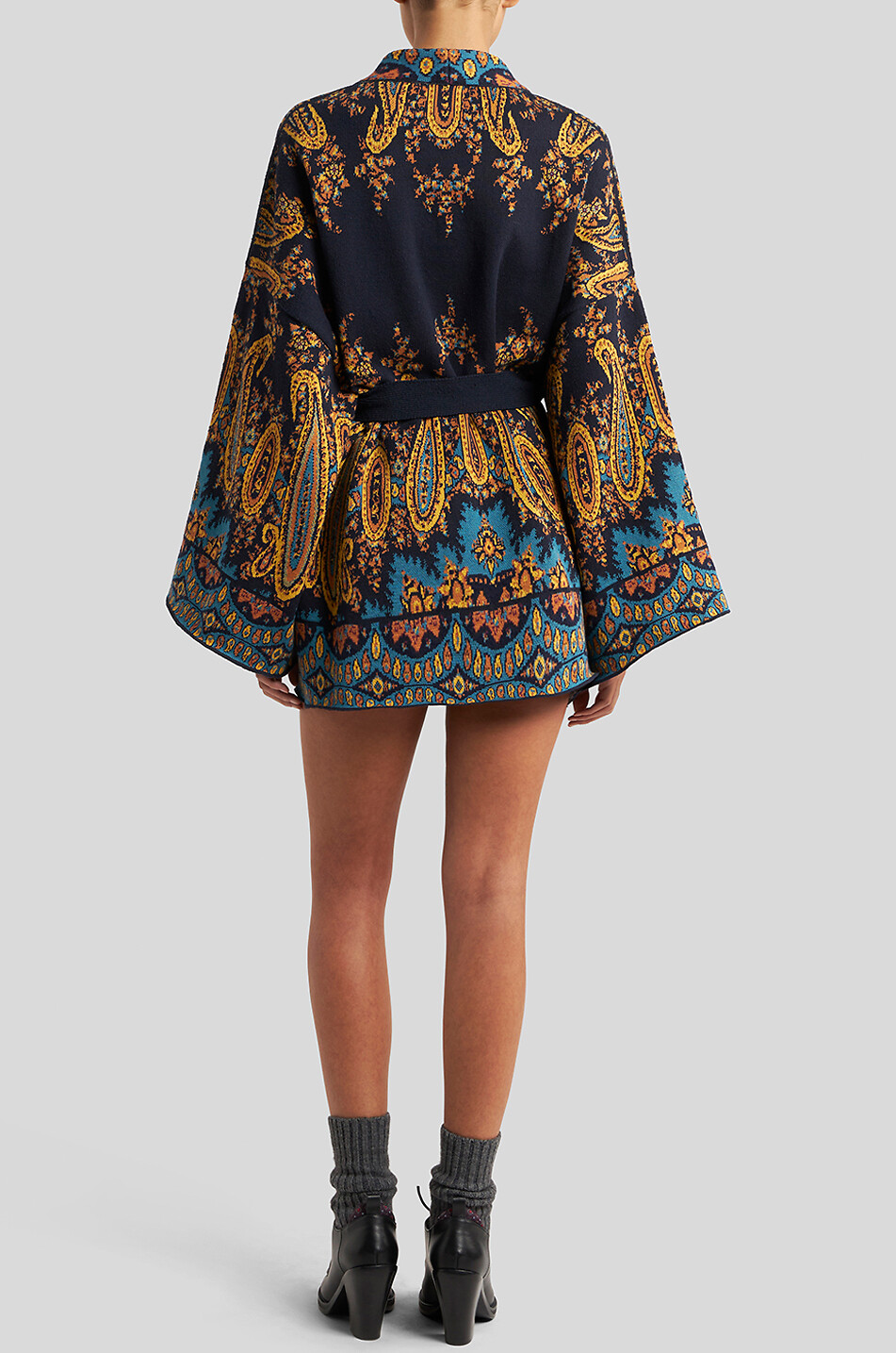 ETRO Paisley patterned jacquard knit kimono Women MULTI COLOURED 1 4