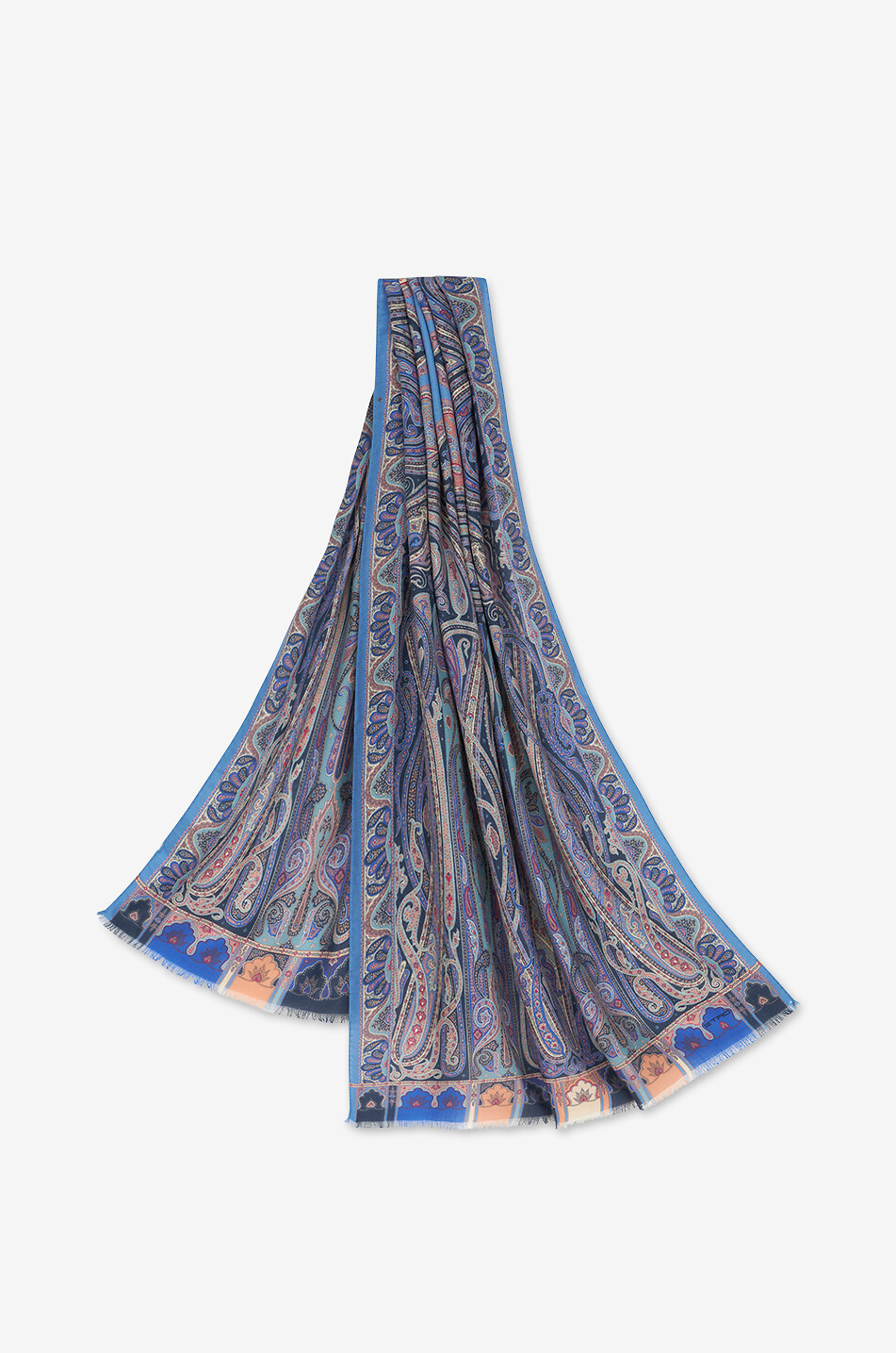 ETRO Kaschmir- und Seidenschal mit Paisleyprint Damen BLAU 2