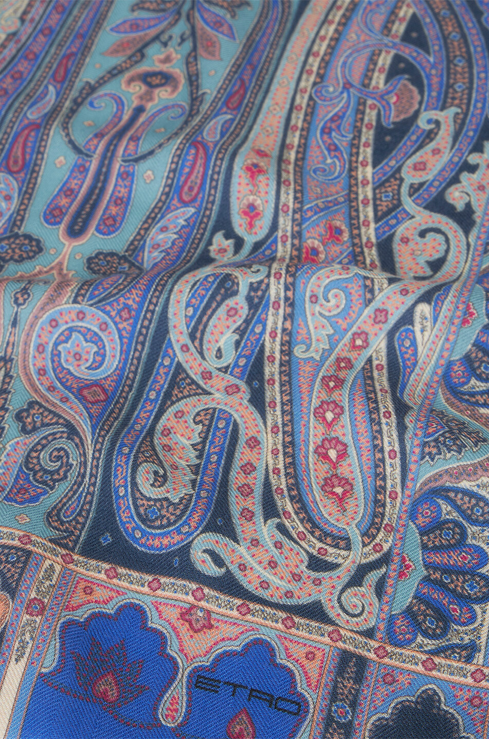 ETRO Kaschmir- und Seidenschal mit Paisleyprint Damen BLAU 3