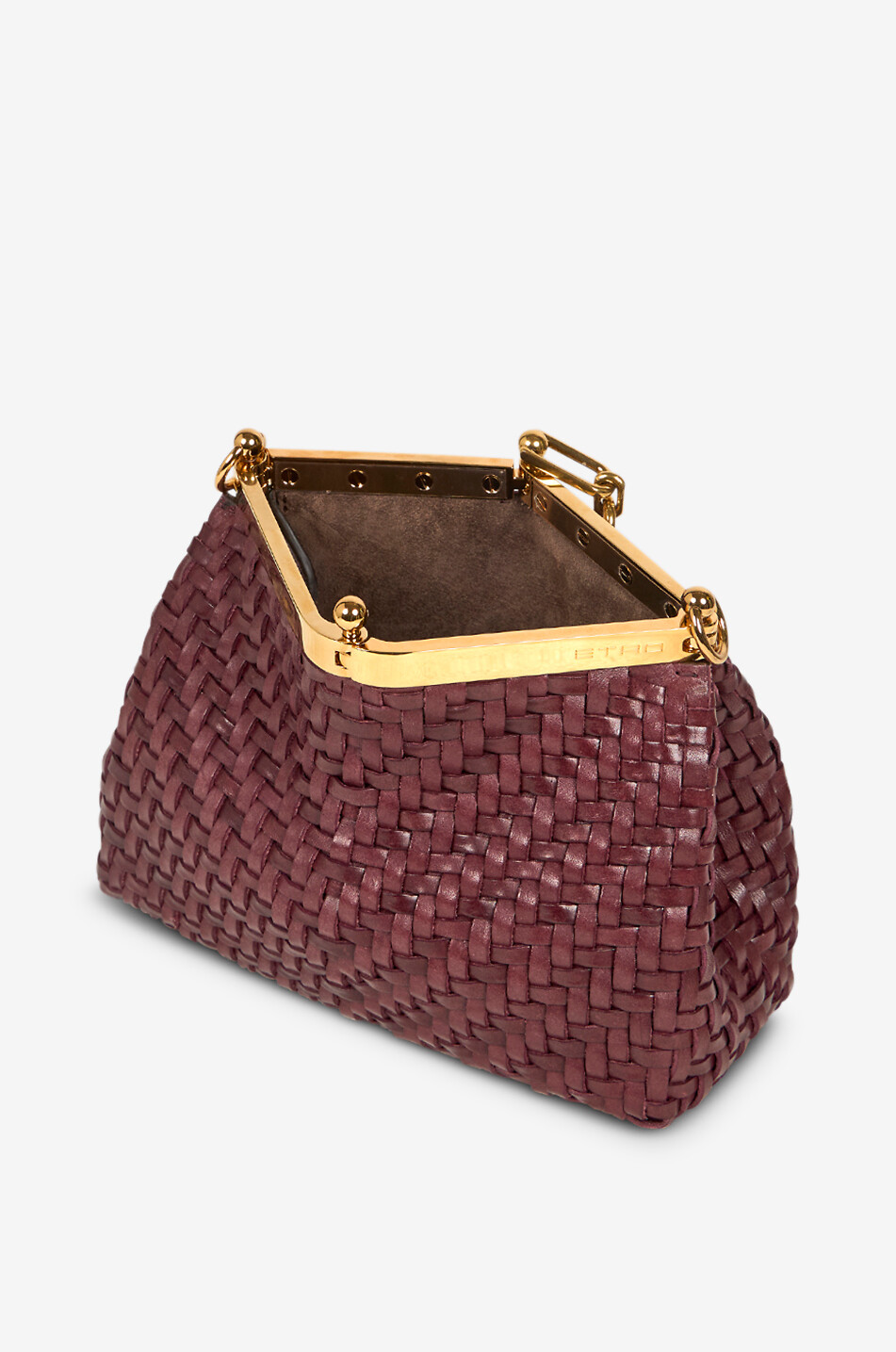 ETRO Sac porté épaule en cuir tressé Vela Smal Femme ROUGE FONCÉ 5
