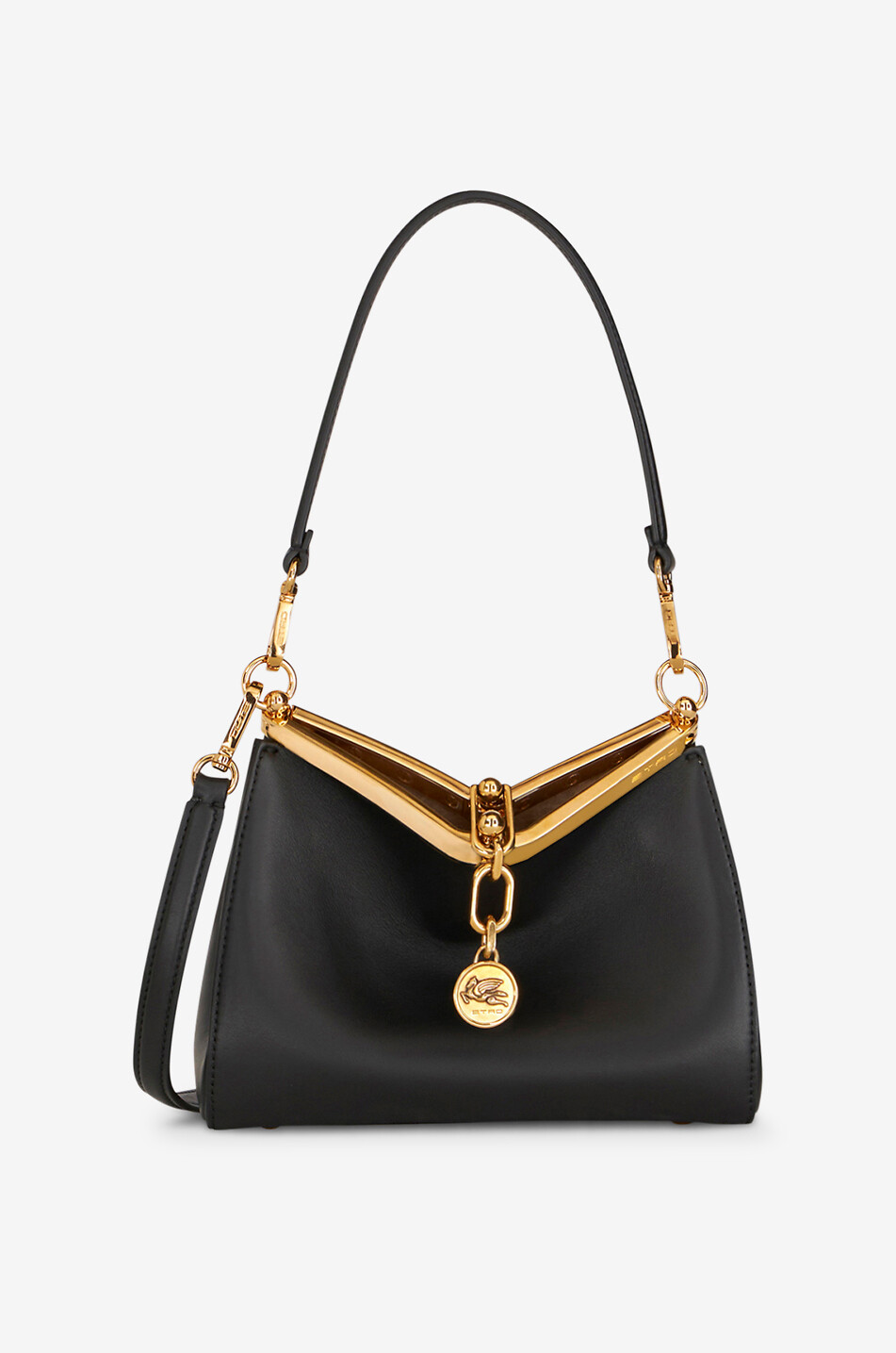 Glattleder-Schultertasche Vela Small ETRO SCHWARZ Bongénie