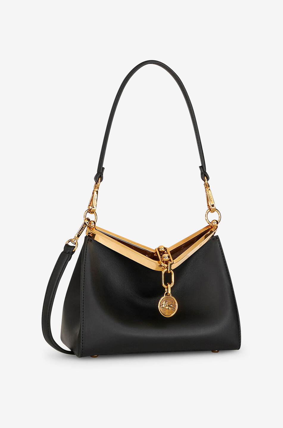 ETRO Glattleder-Schultertasche Vela Small Damen SCHWARZ 2