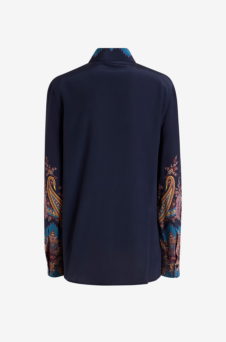 ETRO Paisley placé printed long and loose silk shirt Women MULTI COLOURED 2