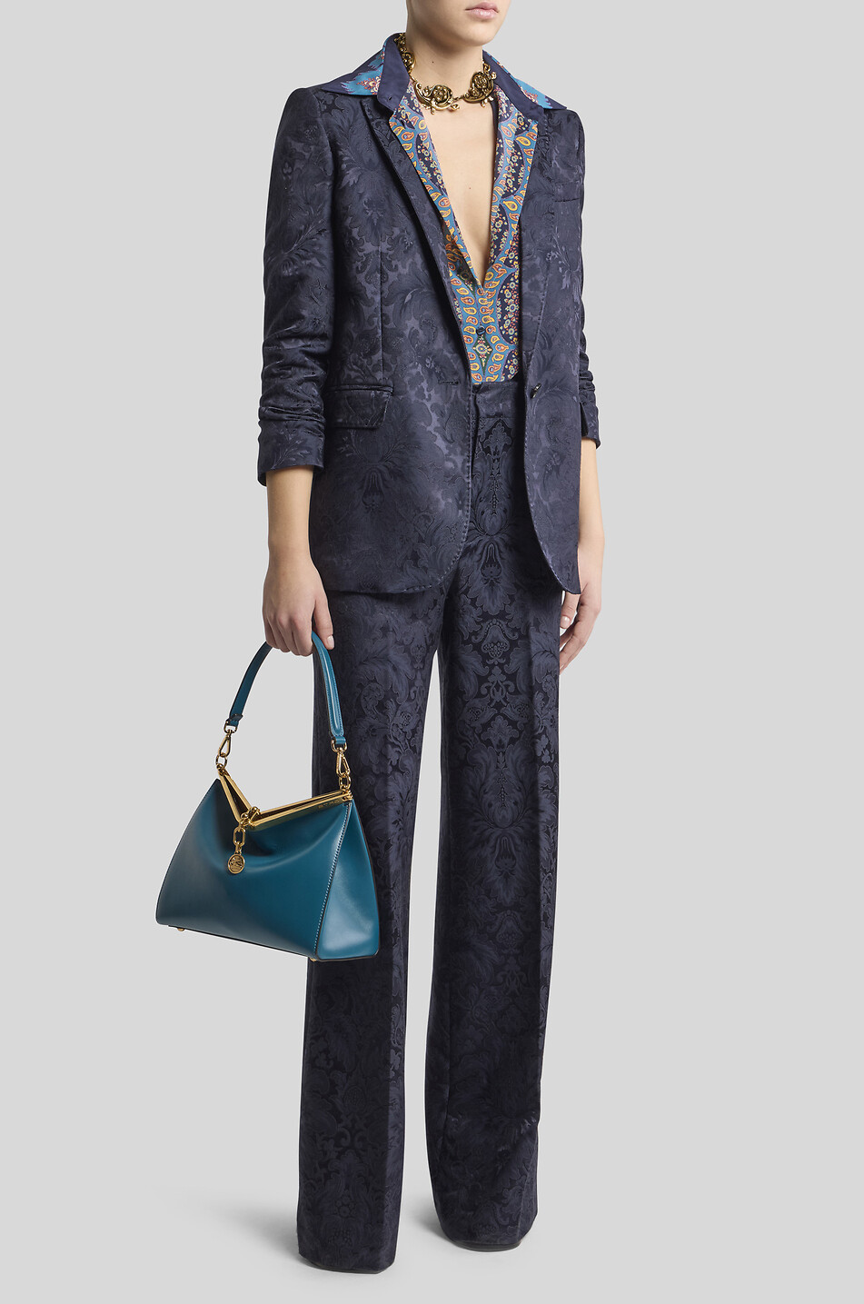 ETRO Paisley placé printed long and loose silk shirt Women MULTI COLOURED 3