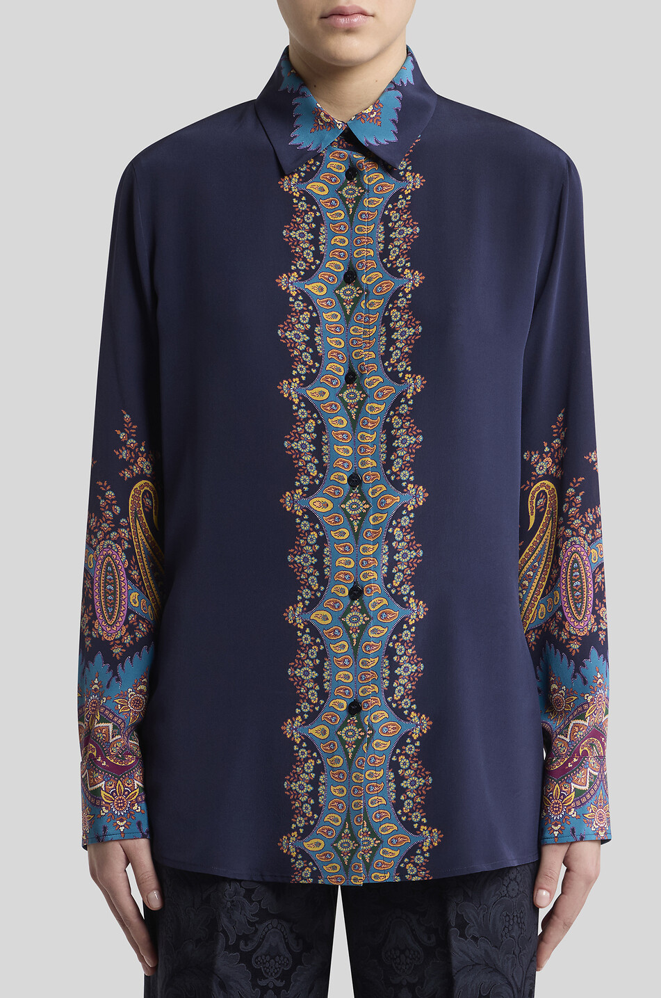 Medaillons loose sheer jacquard shirt - ETRO - BLACK - Bongénie