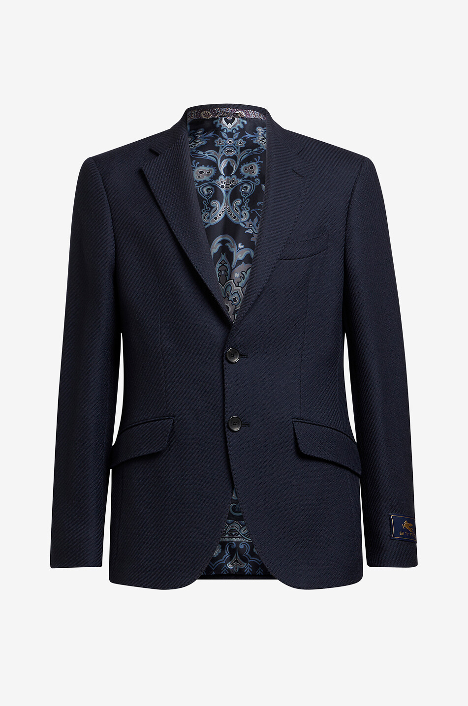 ETRO Blazer à boutonnage simple en jacquard de laine Homme BLEU FONCE 1