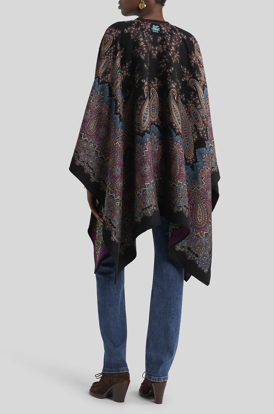 Paisley Florals fringed printed silk and wool cape - ETRO Paisley Florals fringed printed silk and wool cape - ETRO