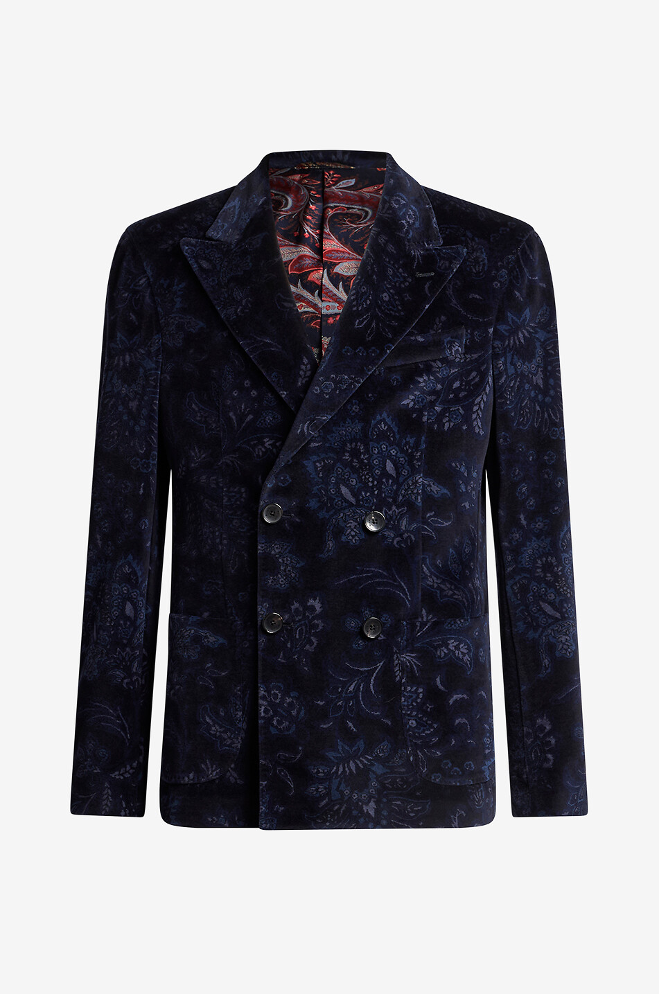 Paisley -printed doubled velvet blazer