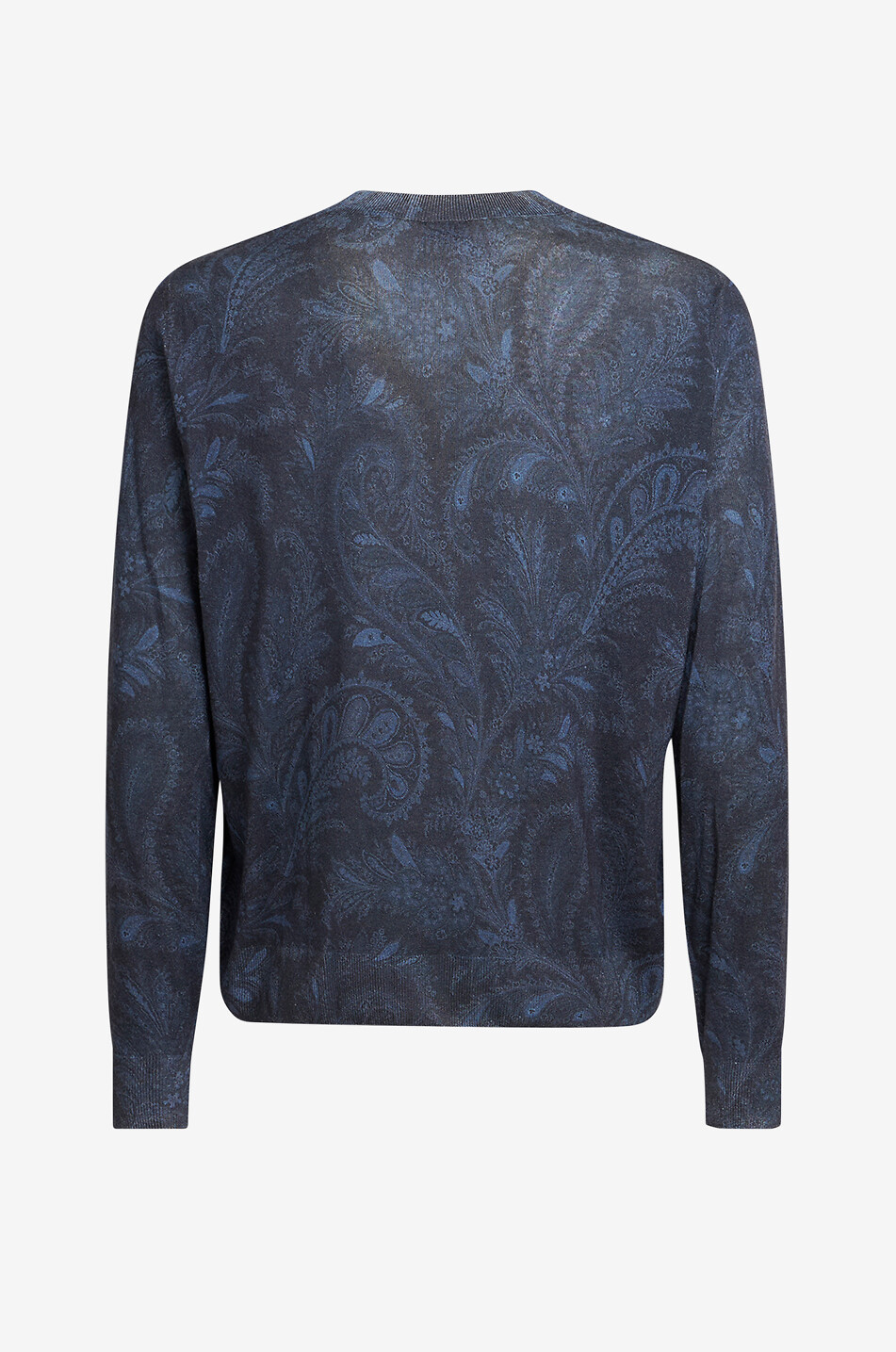 ETRO Paisley Foliage fine-gauge silk and cashmere jumper Men MEDIUM BLUE 2