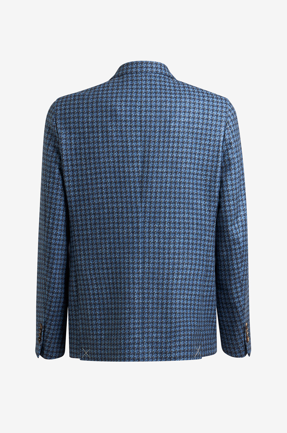 ETRO Roma Fit multicolour houndstooth wool blend blazer Men MEDIUM BLUE 2