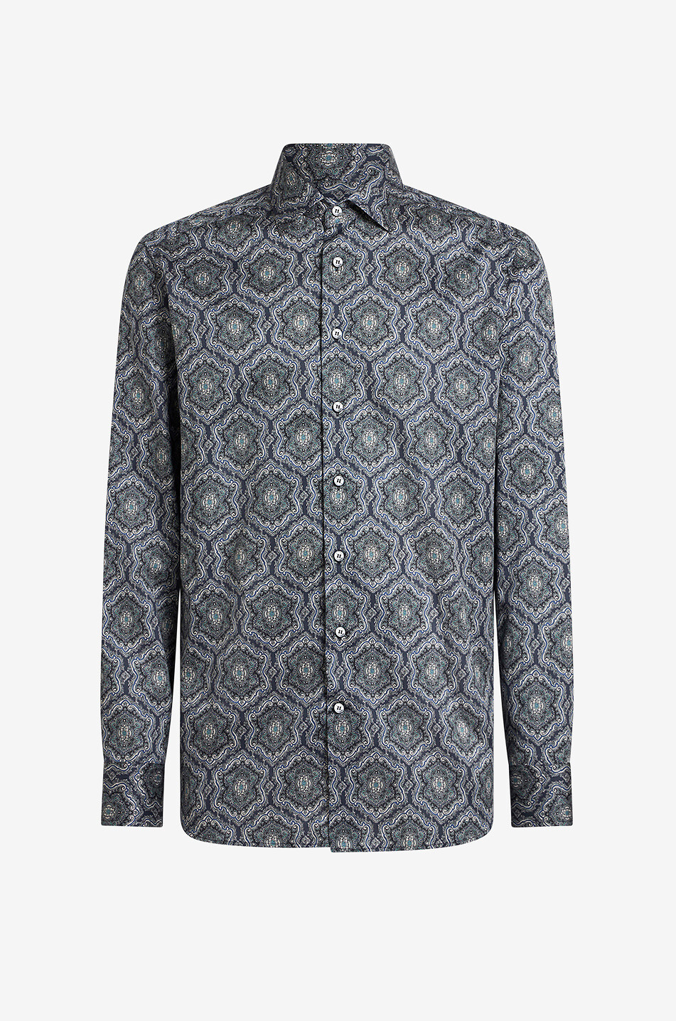 ETRO Roma medallion printed lightweight cotton shirt Men DARK BLUE 1
