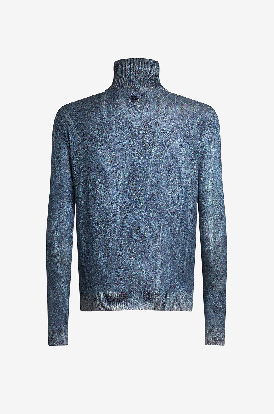 ETRO Pull fin à col roulé en cachemire et soie Paisley Homme BLEU FONCE 2