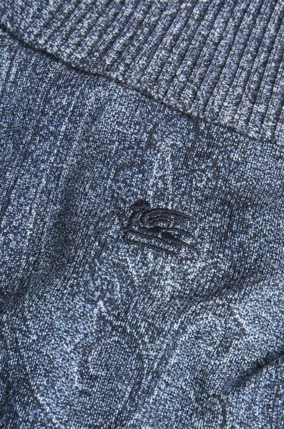 ETRO Pull fin à col roulé en cachemire et soie Paisley Homme BLEU FONCE 6