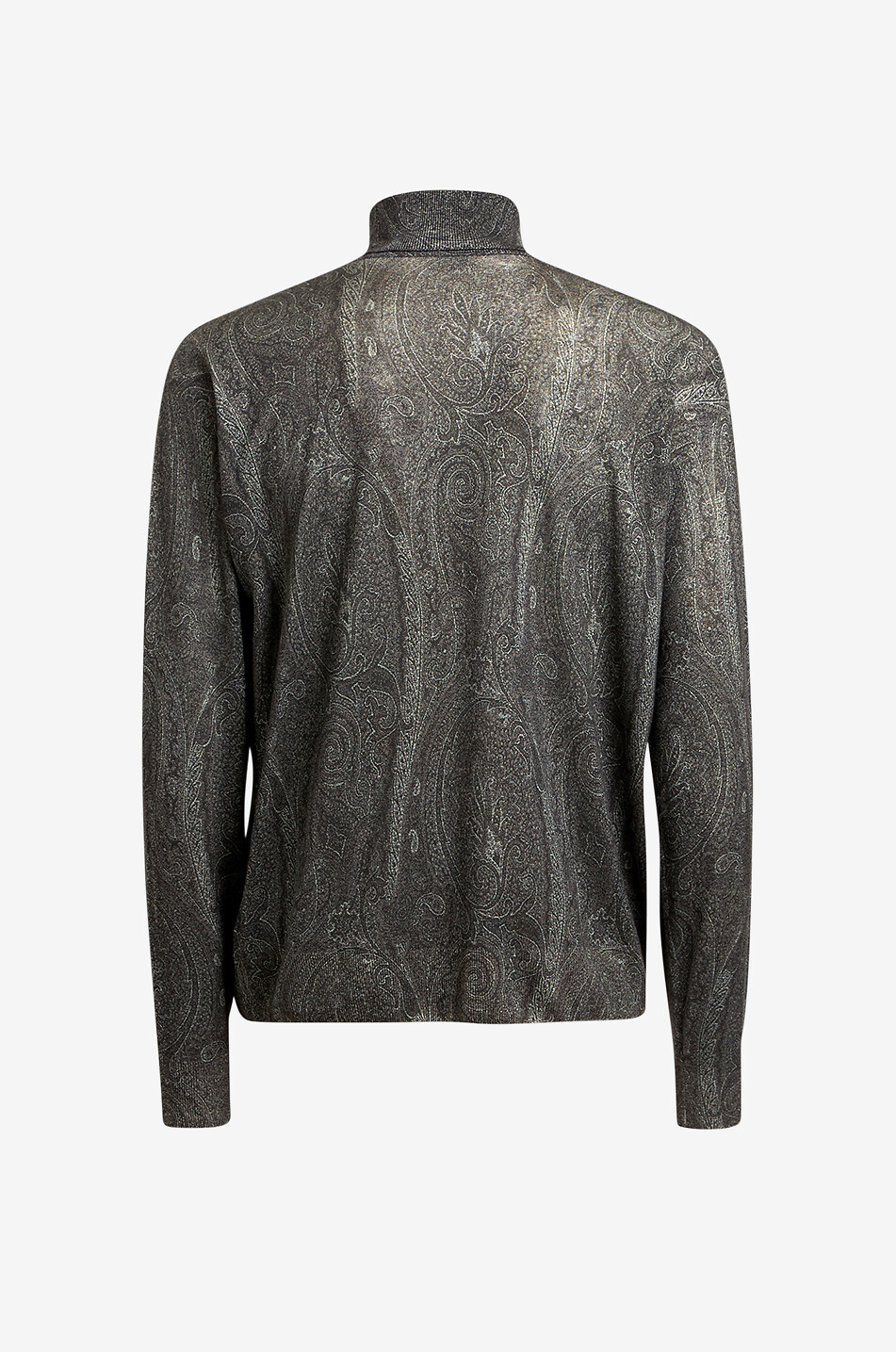 ETRO Paisley cashmere and silk fine-gauge turtleneck jumper Men DARK GREY 2