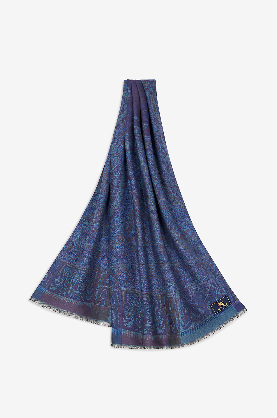 Paisley-patterned jacquard scarf - ETRO - DARK GREEN - Bongénie