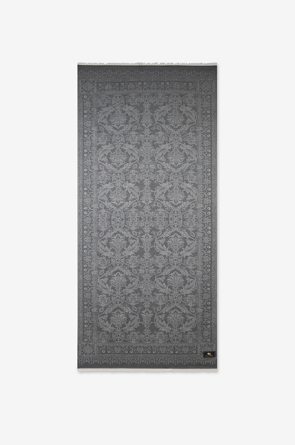 Geometric Paisley adorned cotton blend jacquard scarf