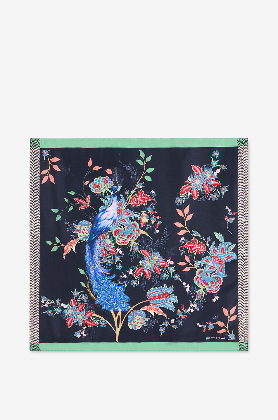 ETRO Pochette en sergé de soie Peacock Homme BLEU FONCE 1