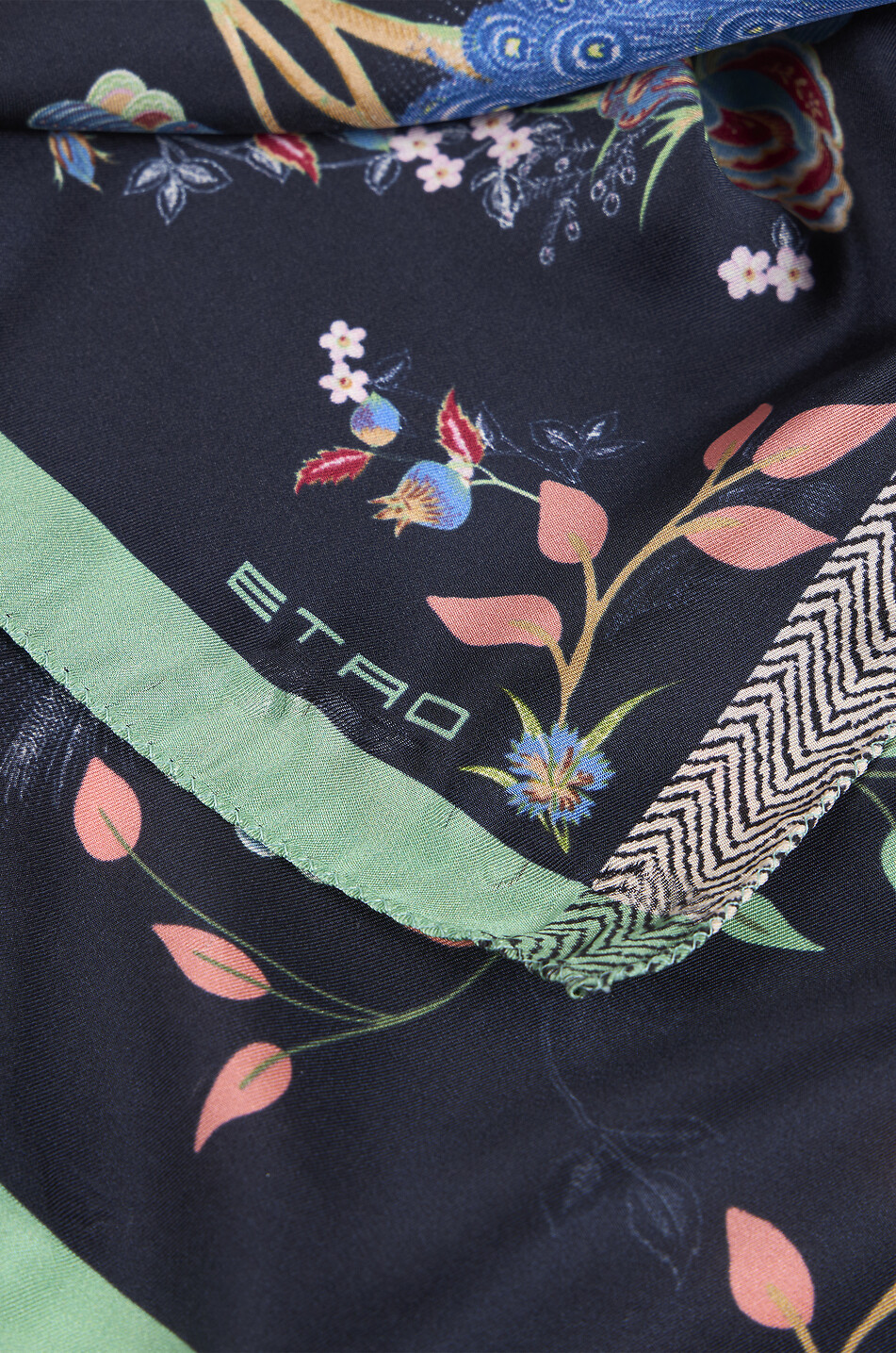 ETRO Pochette en sergé de soie Peacock Homme BLEU FONCE 2
