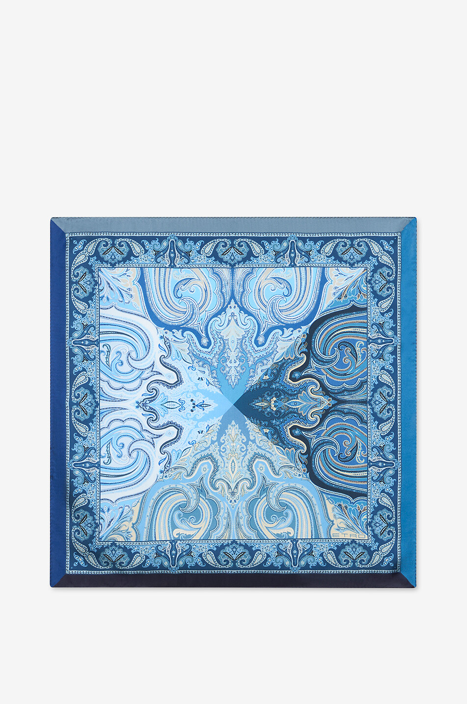 ETRO Seidentwill-Einstecktuch mit geometrischem Paisley-Motiv Herren DUNKELBLAU 1