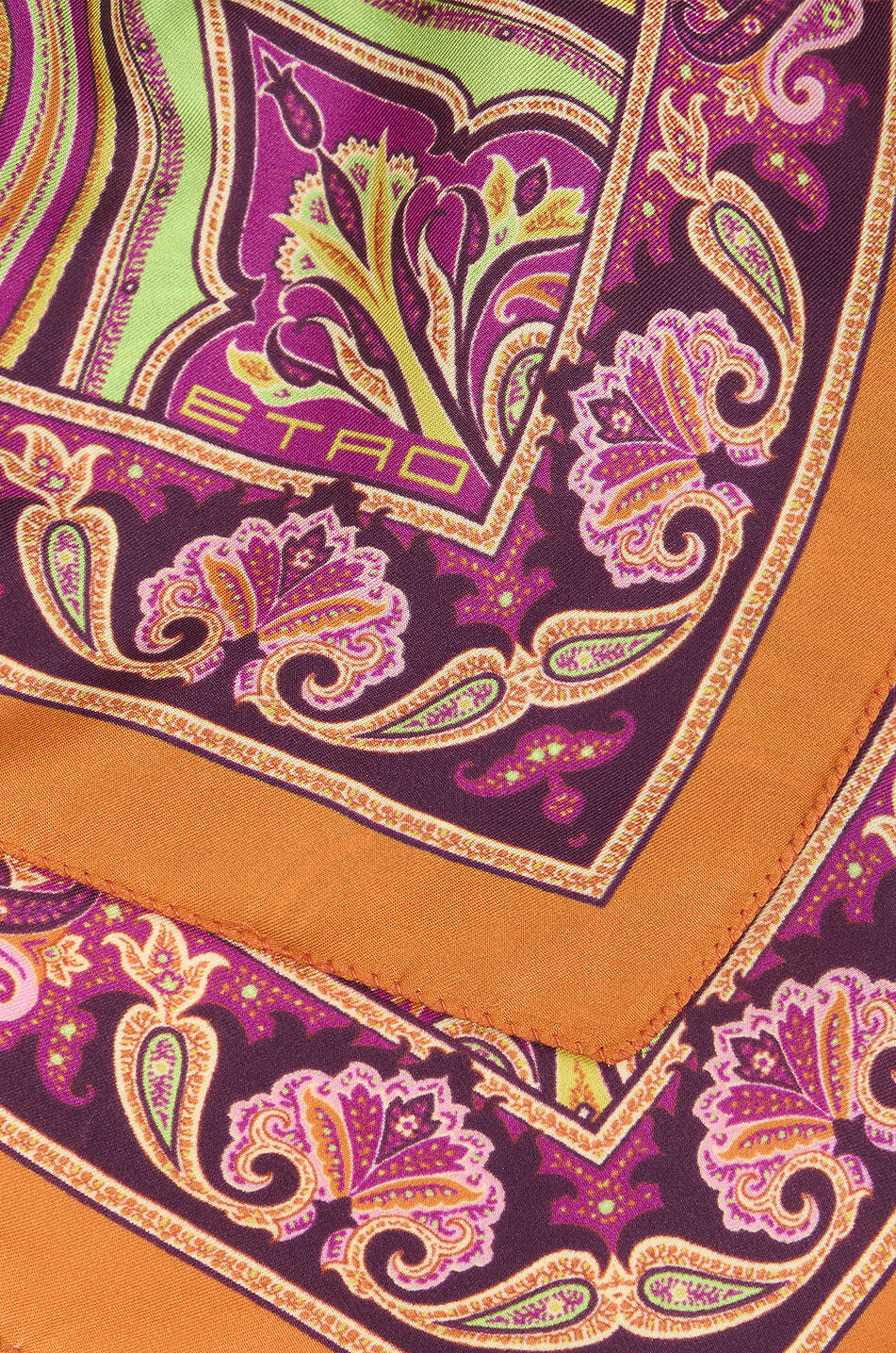 ETRO Seidentwill-Einstecktuch mit floralem Paisley-Motiv Herren ORANGE 2