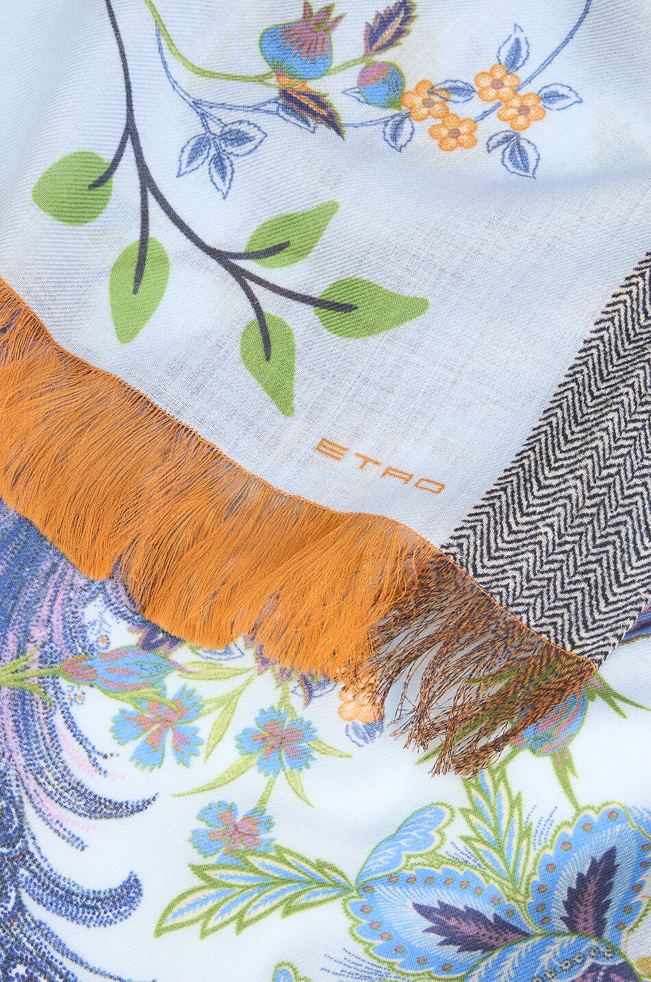ETRO Écharpe tissée en laine fine Peacocks Homme BLEU CLAIR 3