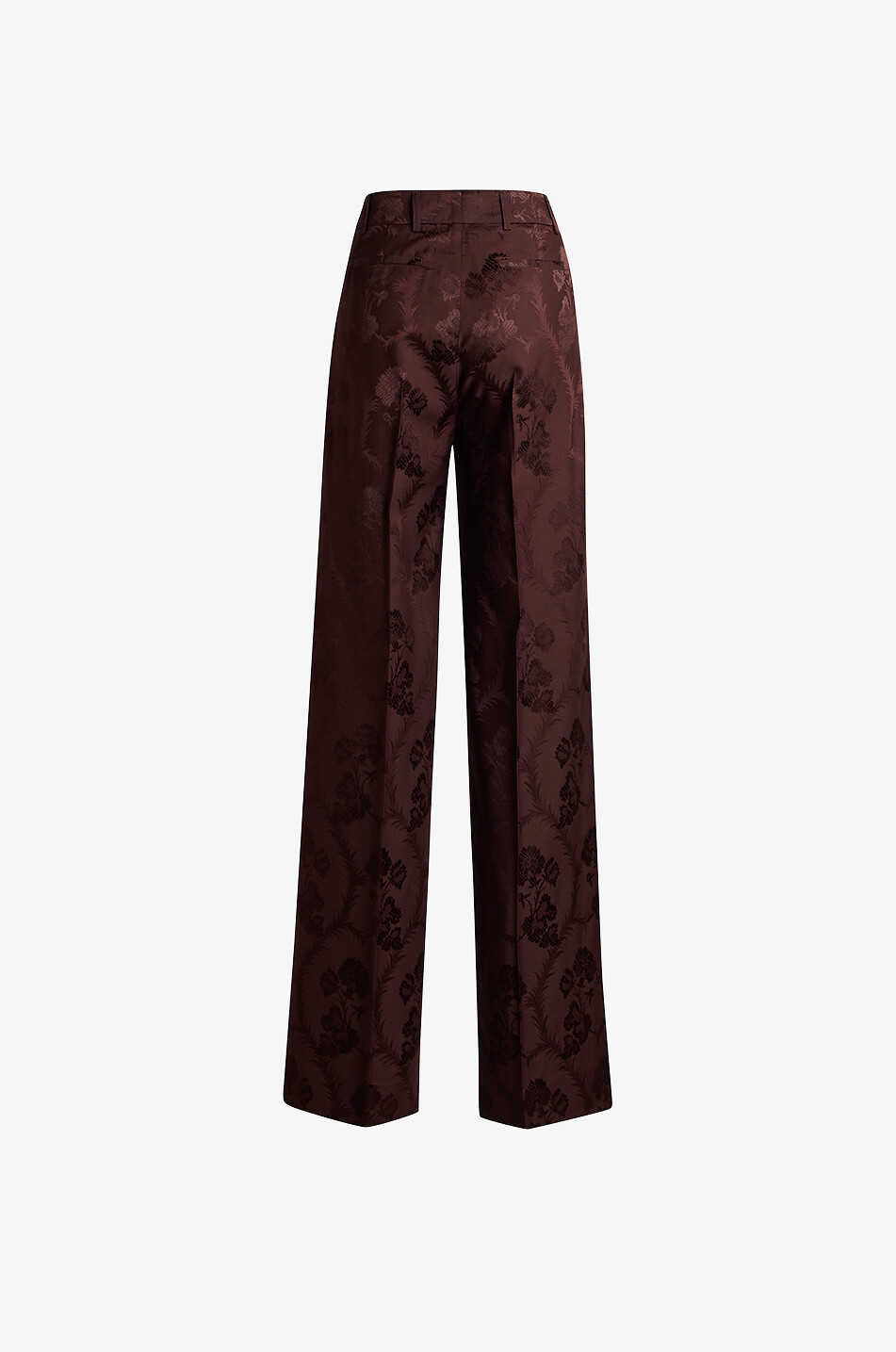 ETRO Wide-leg straight trousers in floral wool blend jacquard Women DARK RED 2